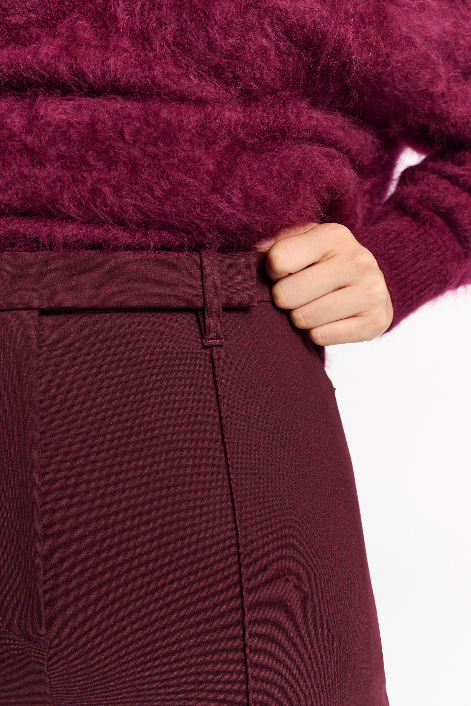 Dorothee Schumacher Cigarette pants in Punto Milano dark burgundy