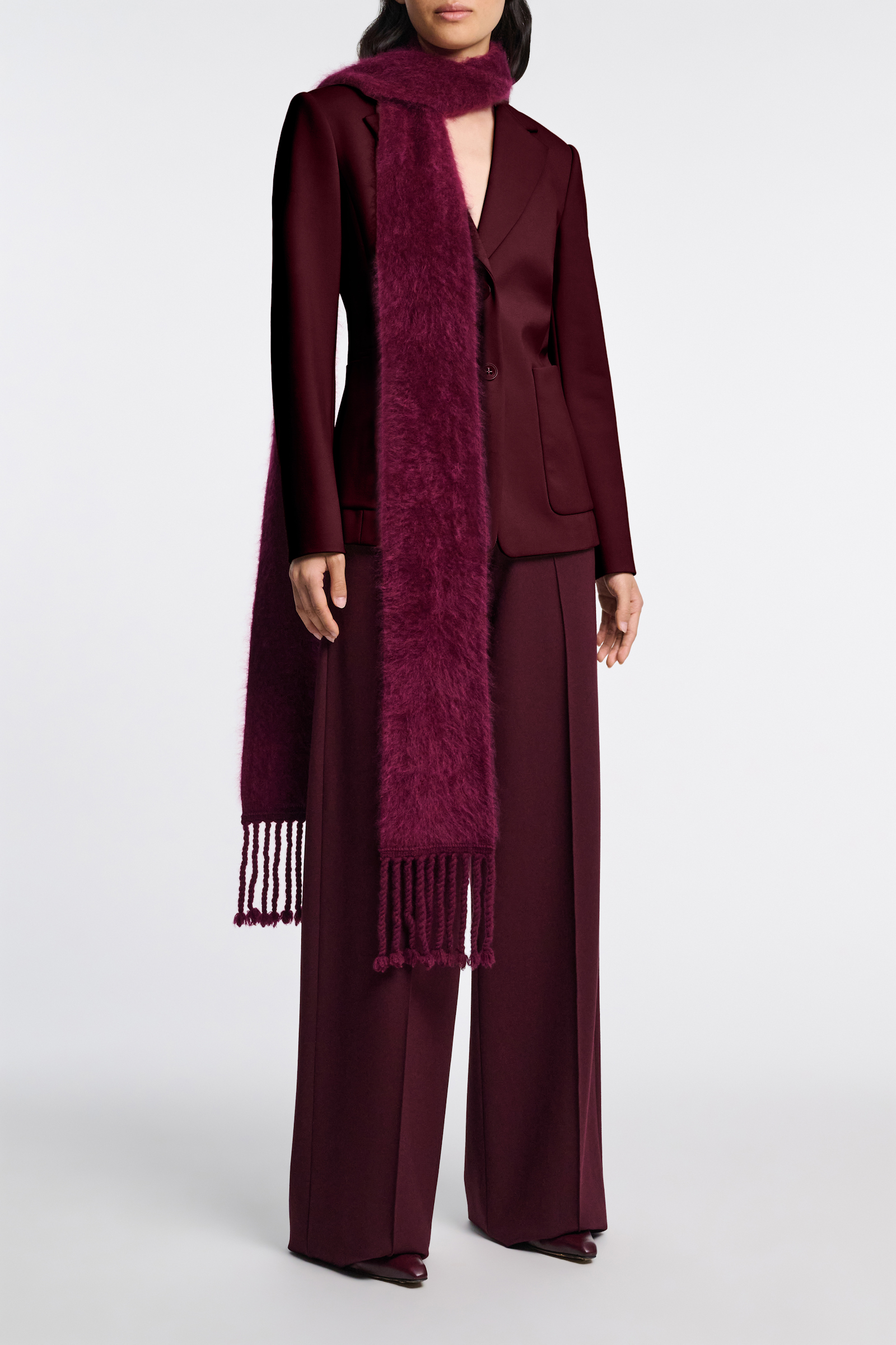 Dorothee Schumacher Hose aus Punto Milano mit weitem Bein dark burgundy