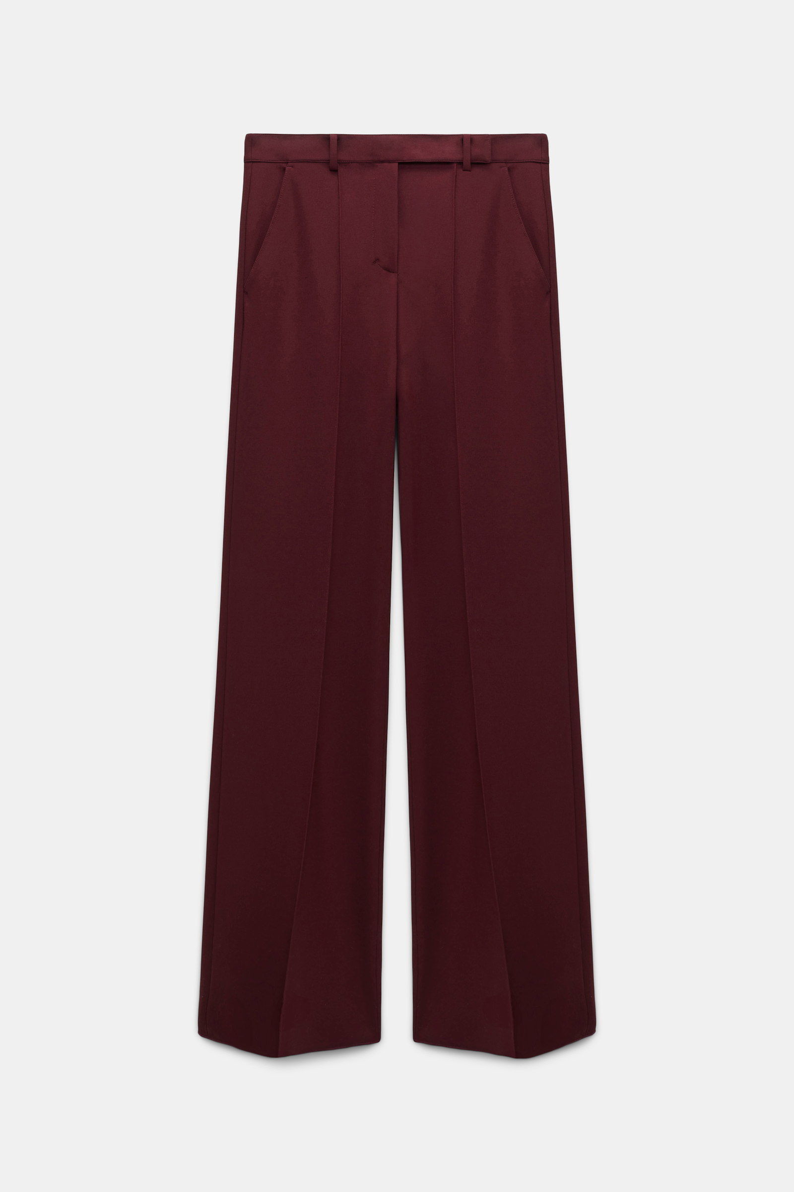 Dorothee Schumacher Hose aus Punto Milano mit weitem Bein dark burgundy