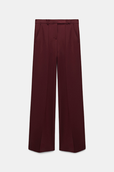 Dorothee Schumacher Hose aus Punto Milano mit weitem Bein dark burgundy