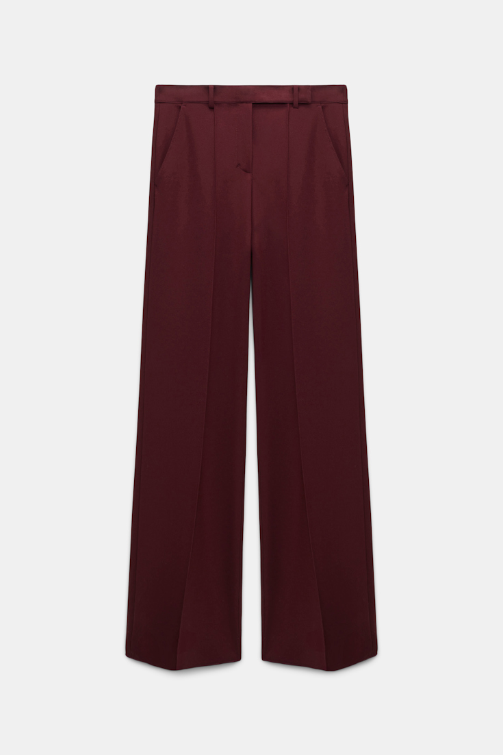 Dorothee Schumacher Hose aus Punto Milano mit weitem Bein dark burgundy