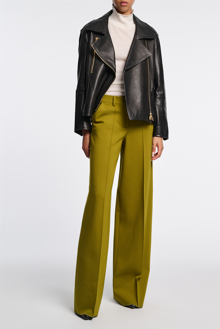 Dorothee Schumacher Wide leg pants in Punto Milano leguan green