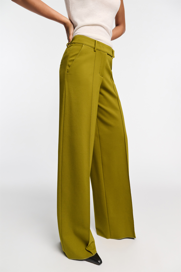 Dorothee Schumacher Hose aus Punto Milano mit weitem Bein leguan green