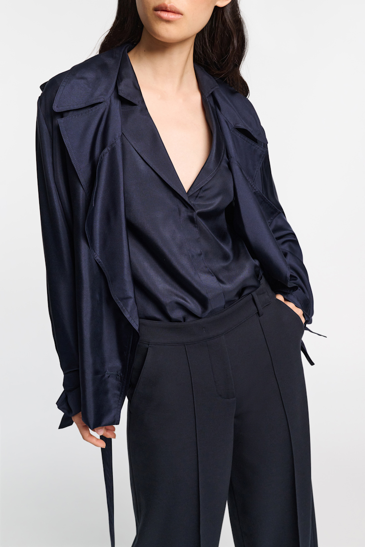 Dorothee Schumacher Wide leg pants in Punto Milano dark navy