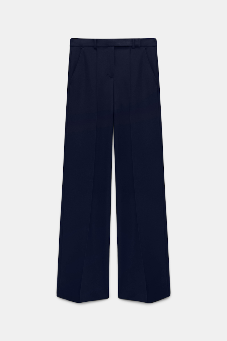 Dorothee Schumacher Hose aus Punto Milano mit weitem Bein dark navy