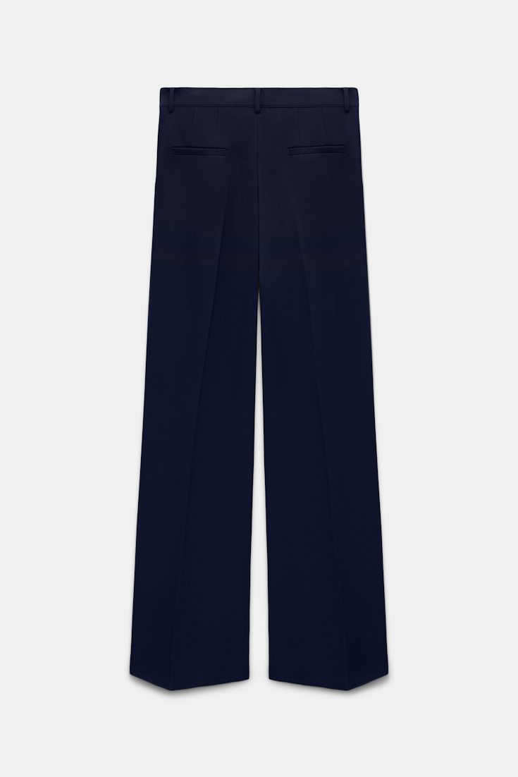 Dorothee Schumacher Hose aus Punto Milano mit weitem Bein dark navy