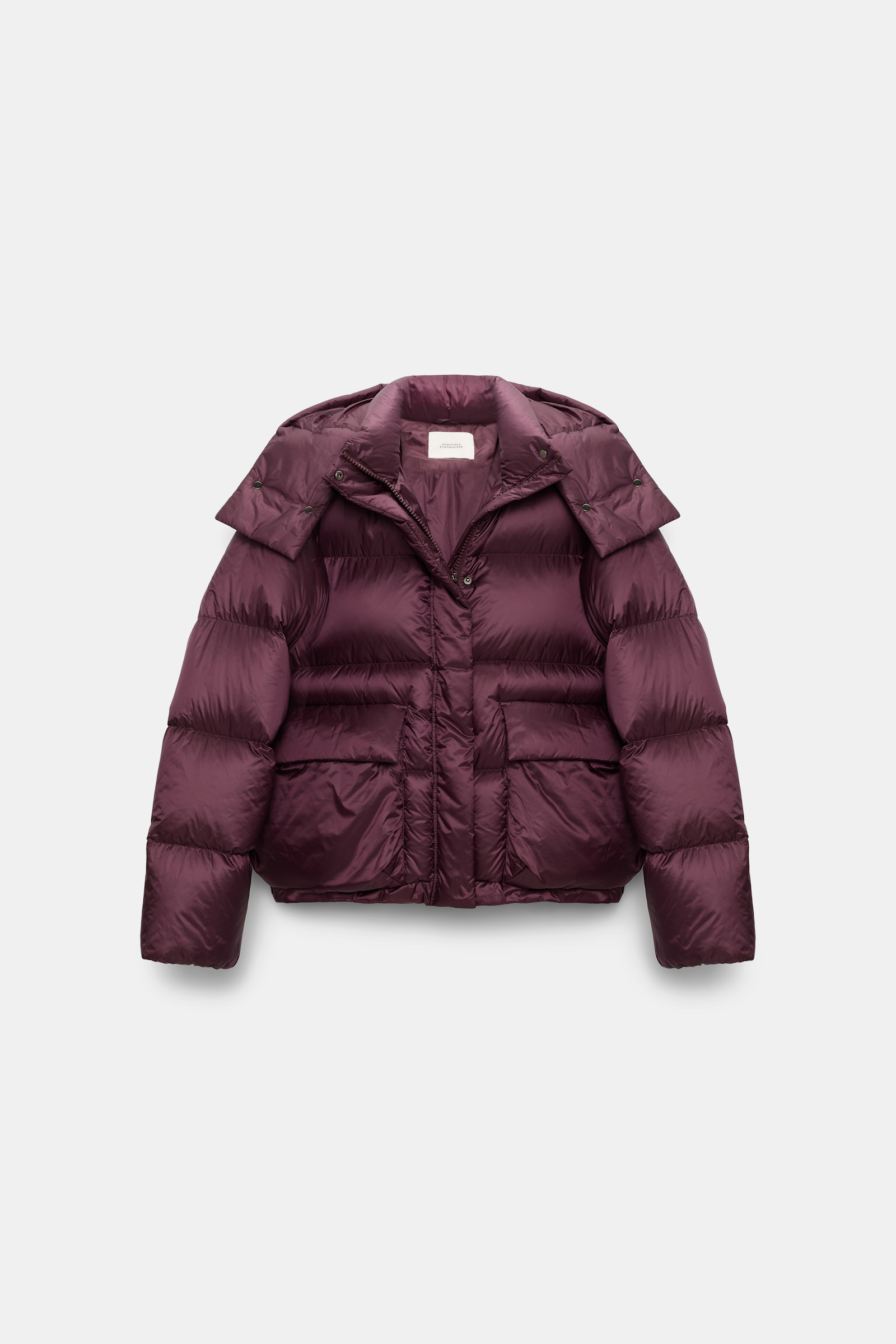 Dorothee Schumacher Gesteppte Daunenjacke aus Nylon mit abnehmbarer Kapuze dark burgundy