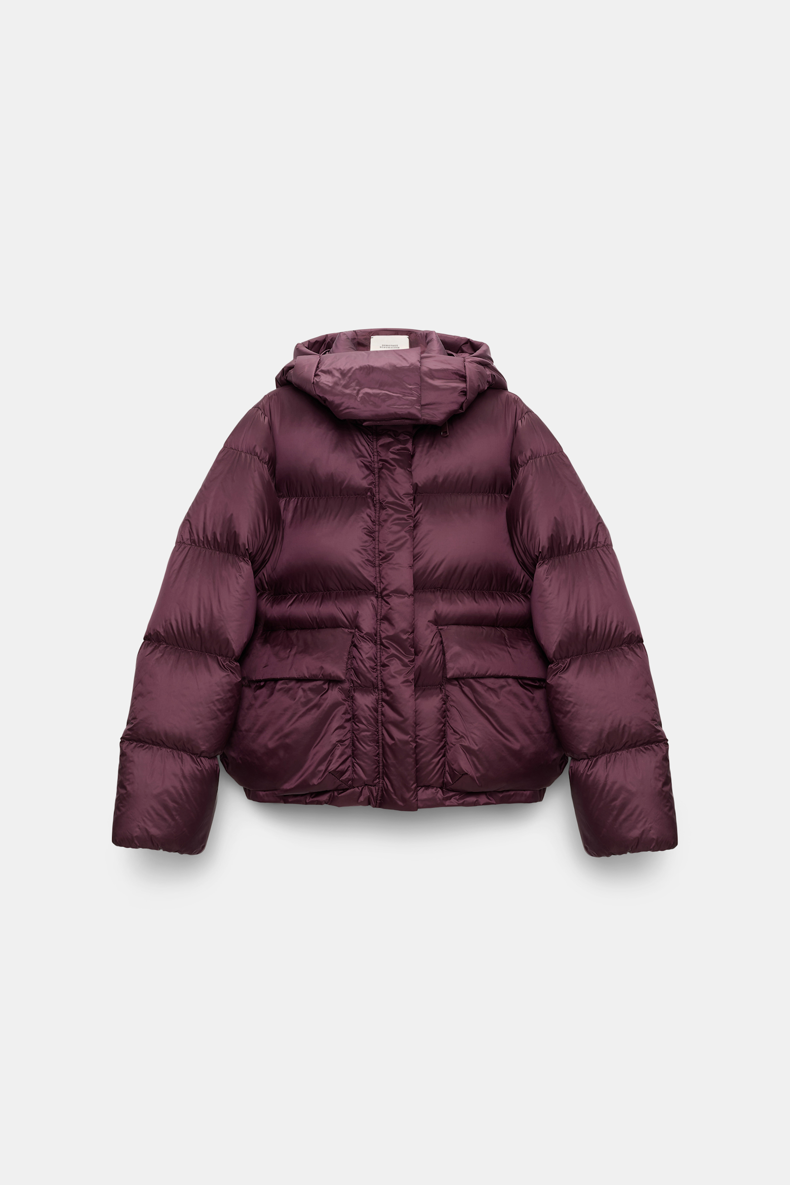 Dorothee Schumacher Quilted nylon down jacket dark burgundy