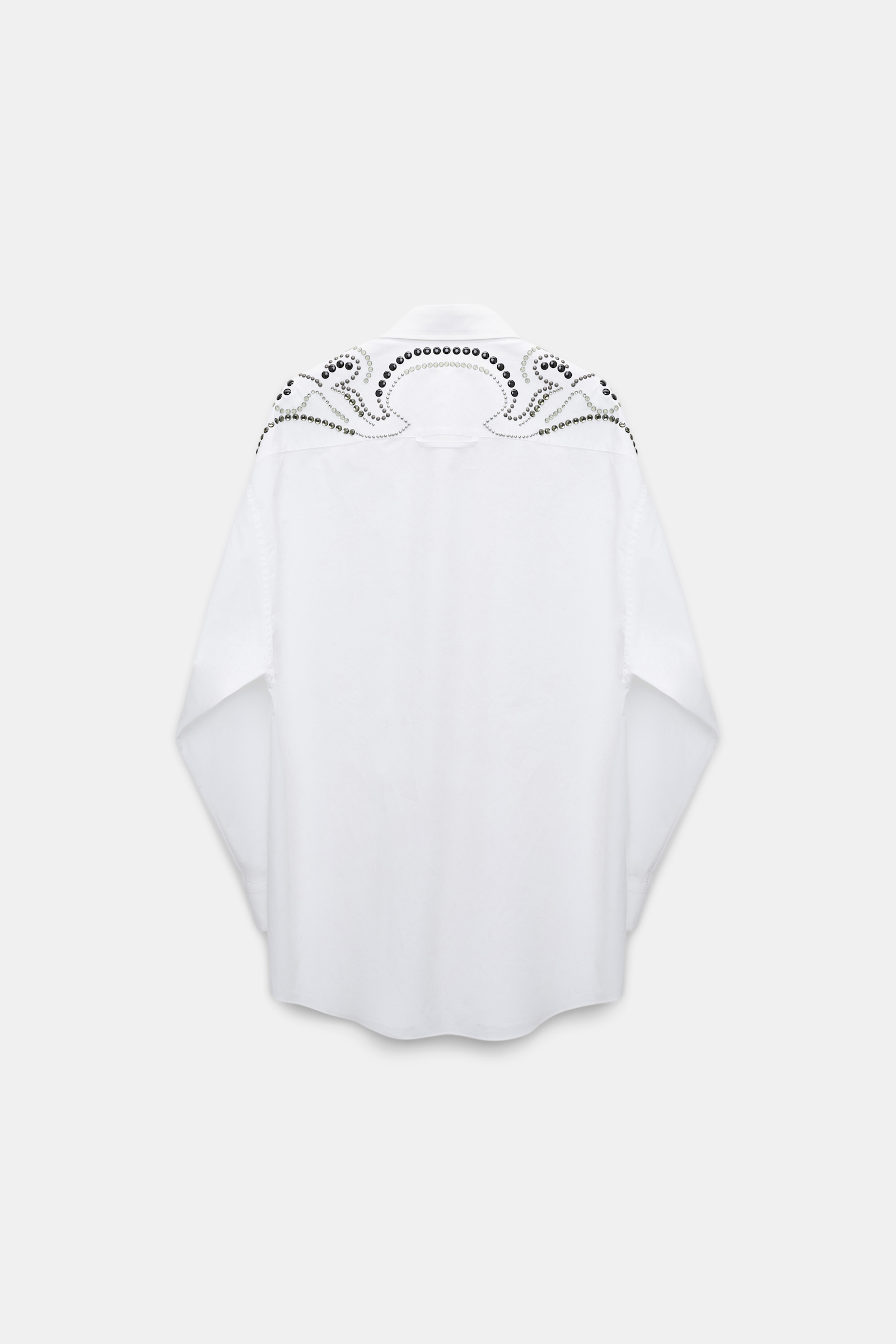 Dorothee Schumacher Oversized cotton poplin shirt with hotfix embellishment pure white