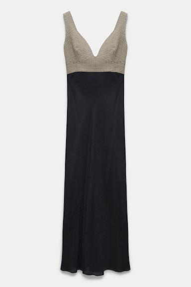 Dorothee Schumacher Slip Dress pepita mix + black