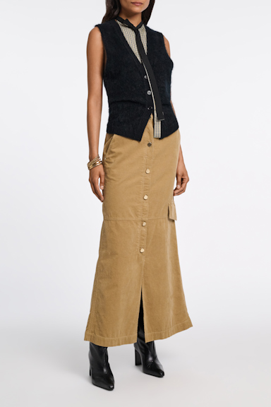 Dorothee Schumacher Corduroy cargo skirt dusty camel