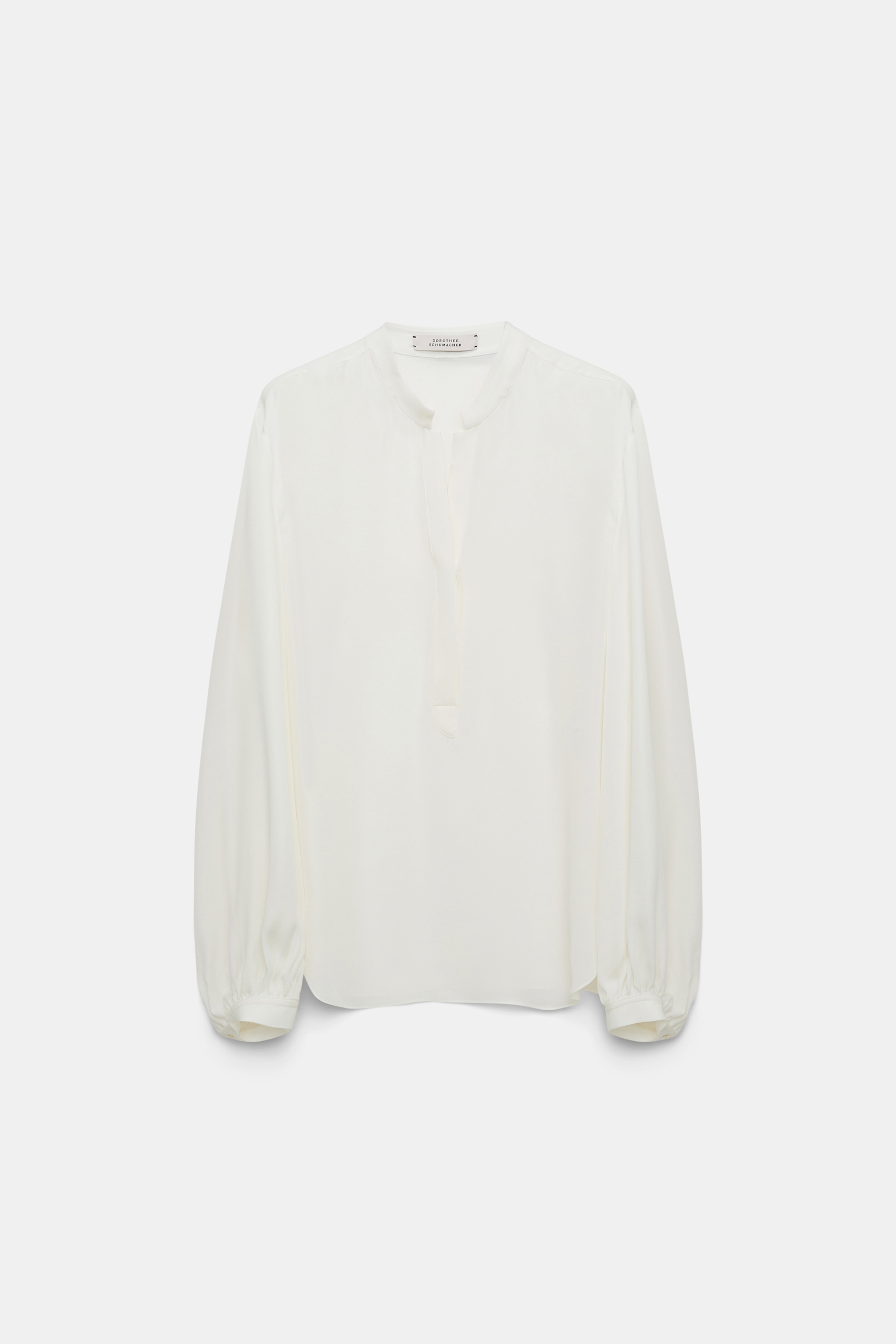 Dorothee Schumacher Bluse aus Seiden-Double-Georgette mit abnehmbarer Schleife camelia white