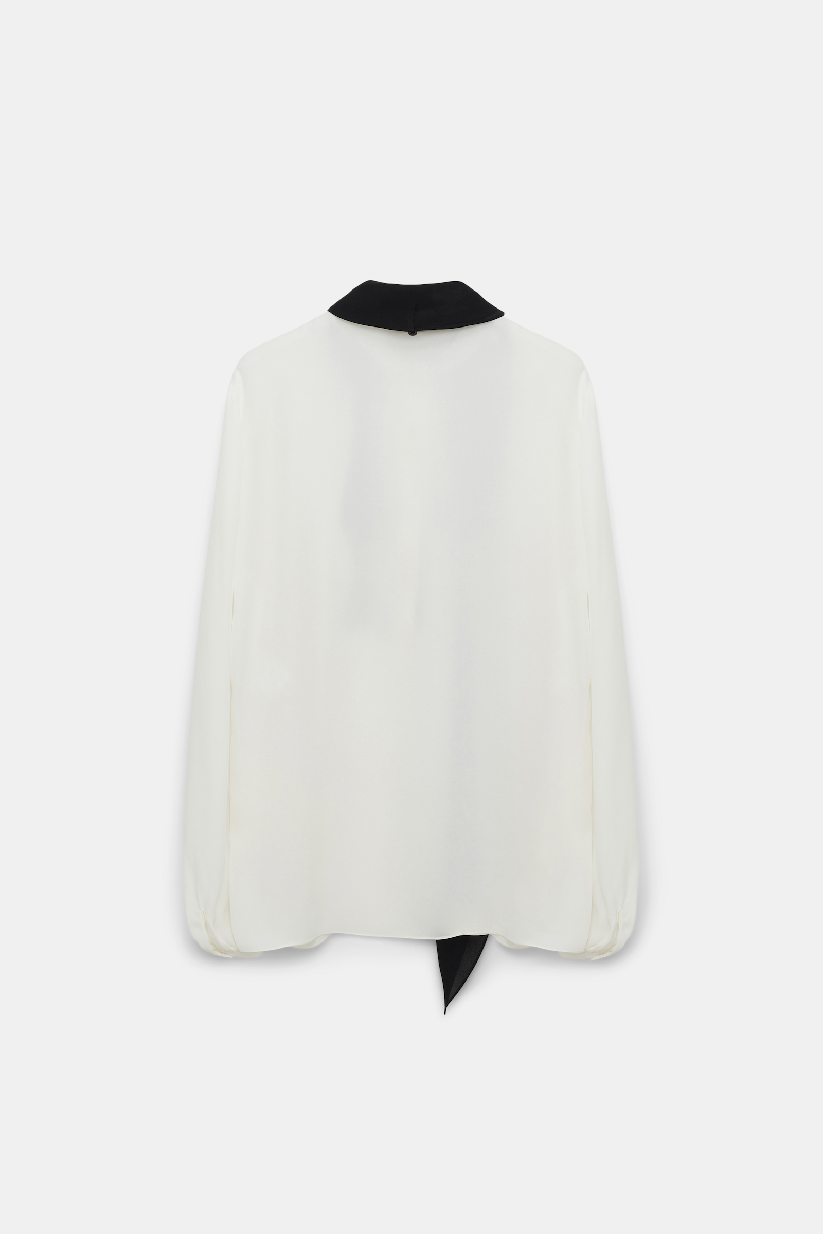 Dorothee Schumacher Silk double georgette blouse with removable bow tie scarf camelia white