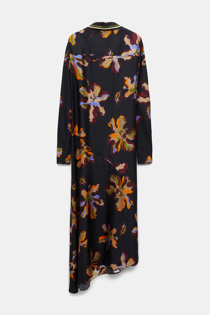 Dorothee Schumacher Flower print silk twill dress flame all over print