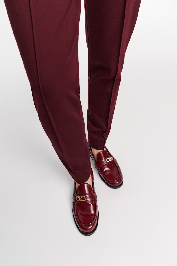 Dorothee Schumacher Loafers with fanned D-ring sash bordeaux