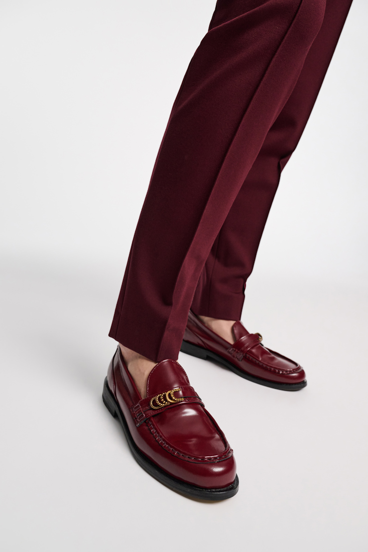 Dorothee Schumacher Loafers with fanned D-ring sash bordeaux