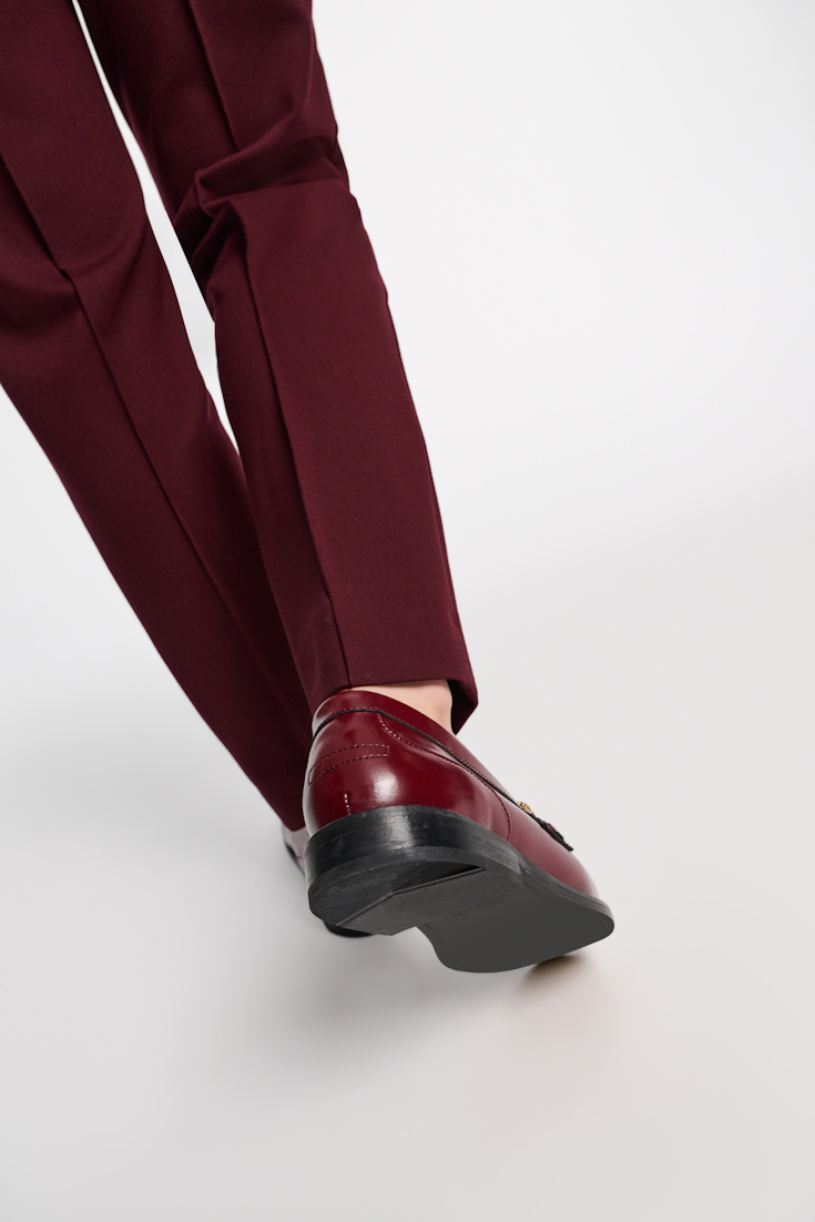 Dorothee Schumacher Loafers with fanned D-ring sash bordeaux