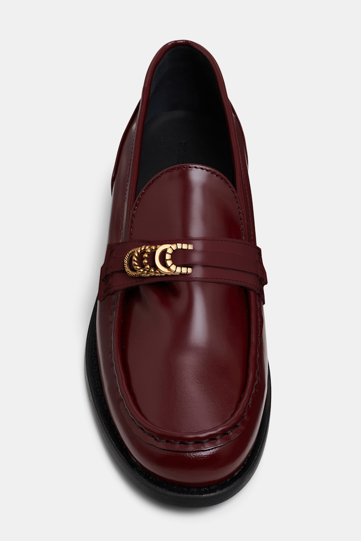 Dorothee Schumacher Loafers with fanned D-ring sash bordeaux