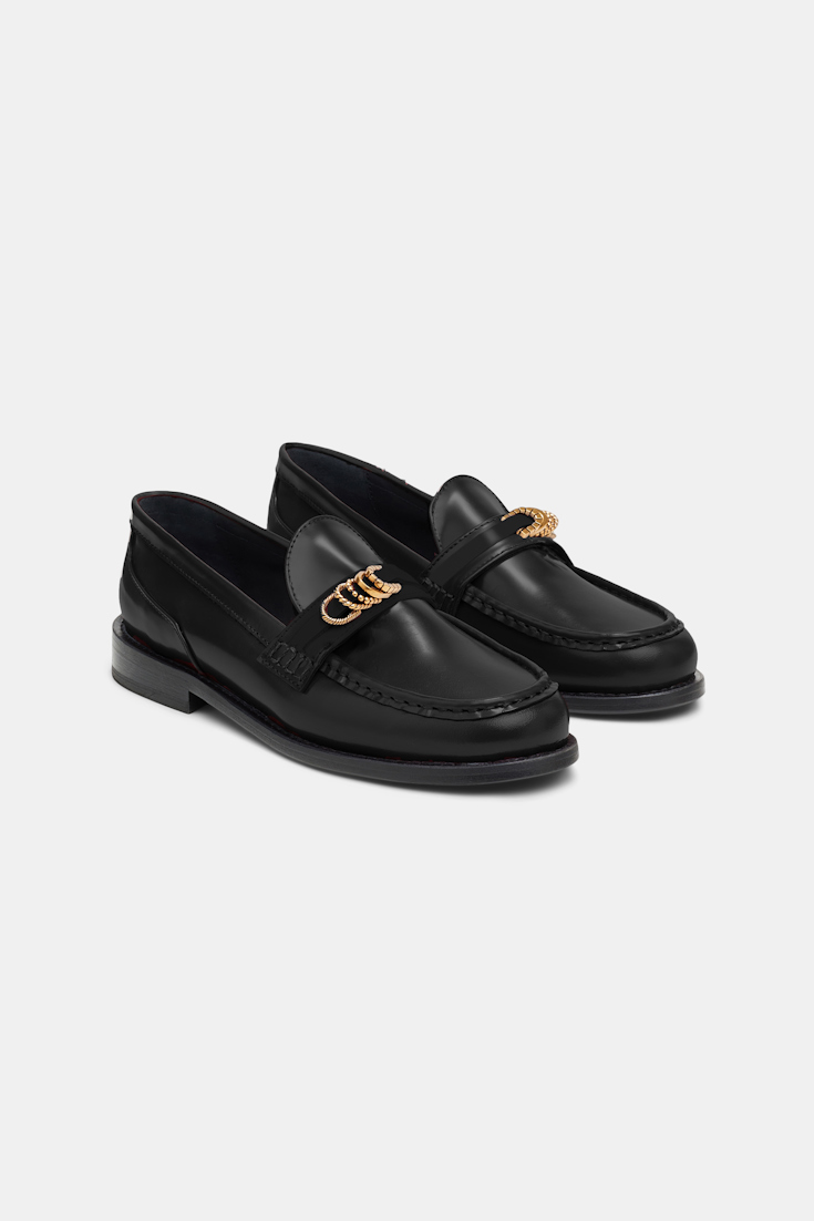 Dorothee Schumacher Loafers with fanned D-ring sash black