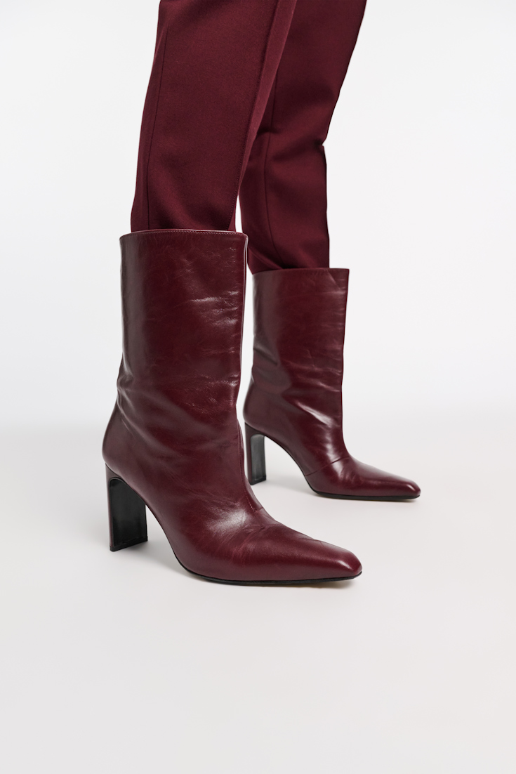 Dorothee Schumacher Kalbsleder Boots mit weitem Schaft chestnut brown