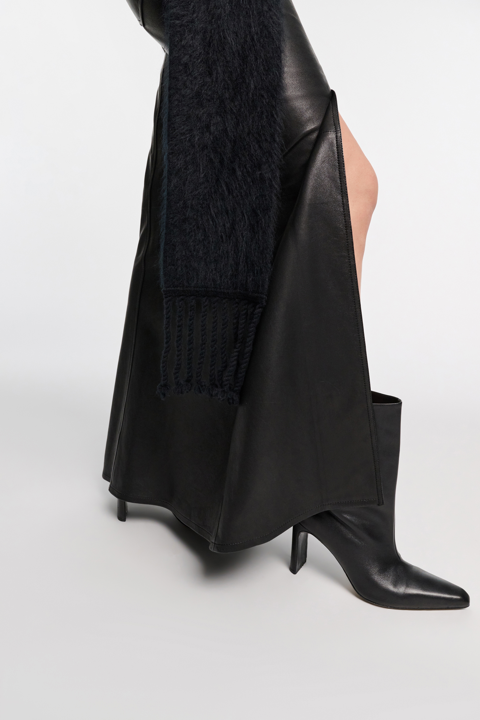 Dorothee Schumacher Kalbsleder Boots mit weitem Schaft deep black