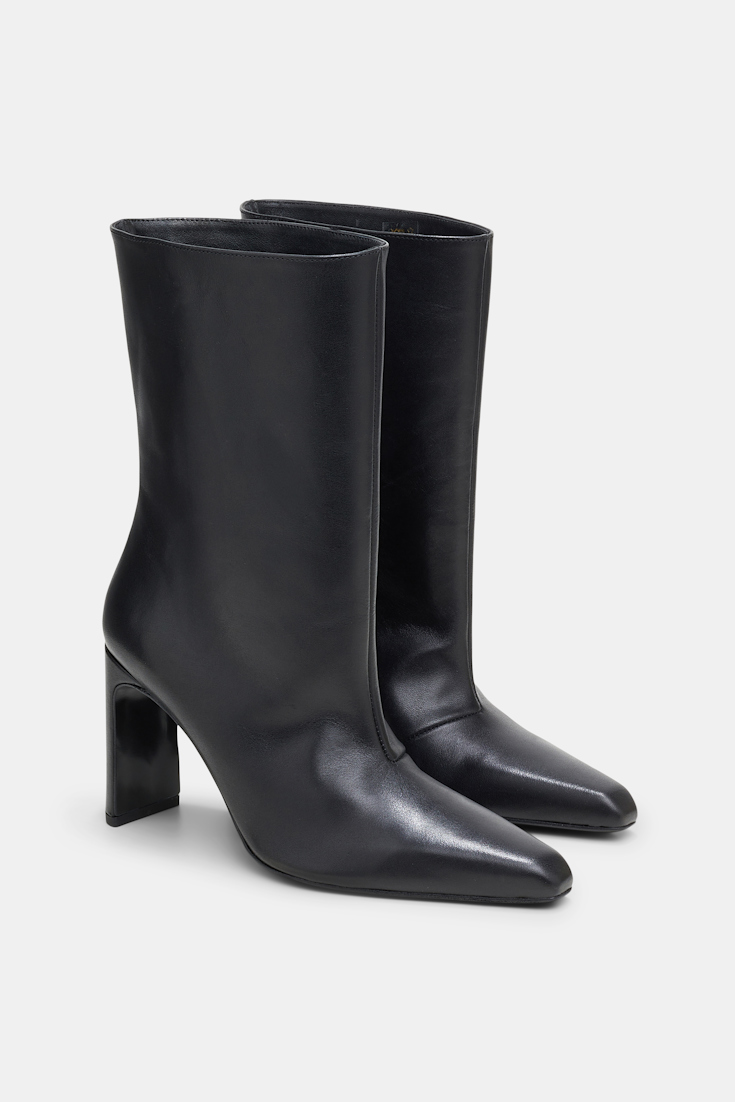 Dorothee Schumacher Kalbsleder Boots mit weitem Schaft deep black