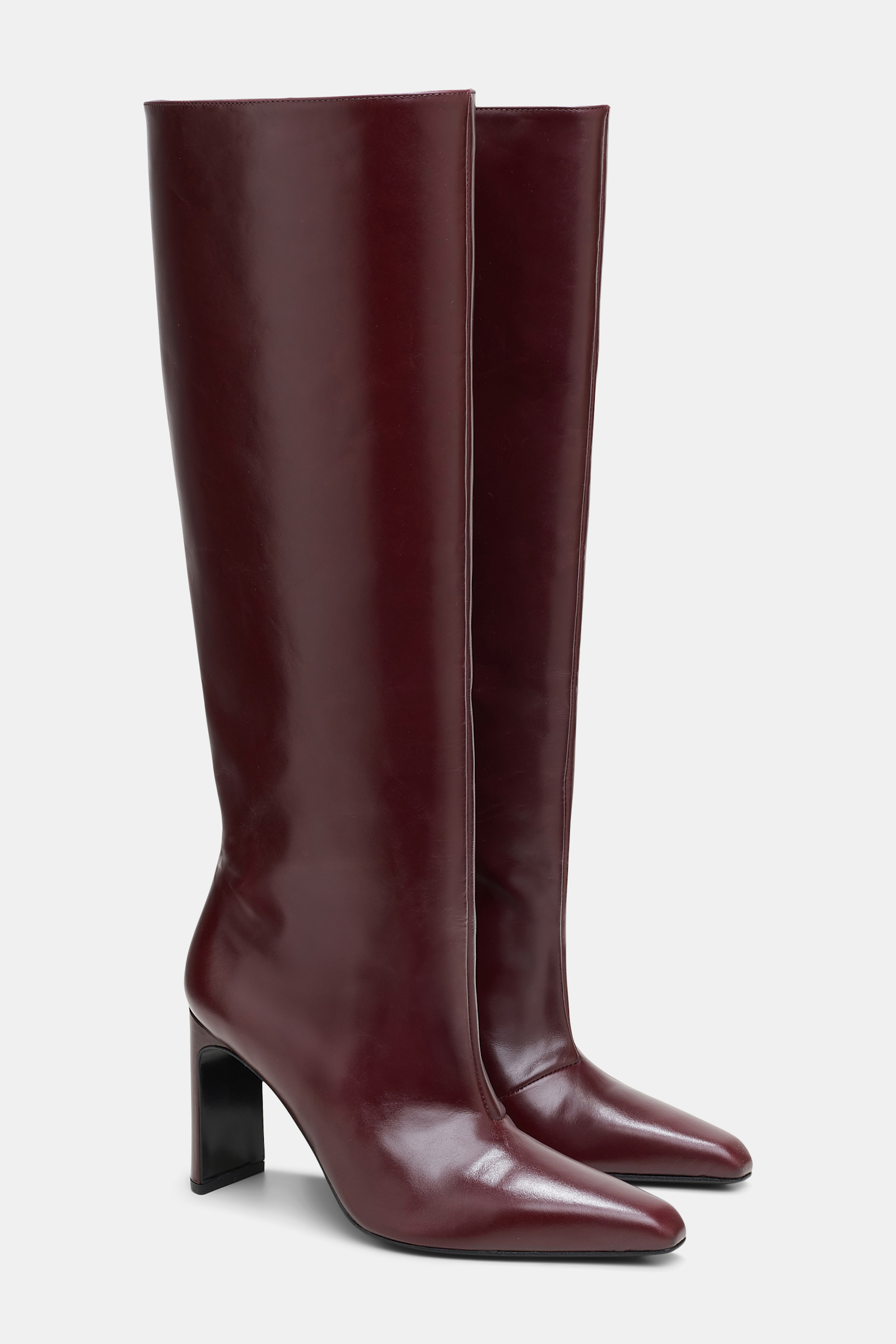 Dorothee Schumacher Hohe Kalbsleder Boots mit weitem Schaft chestnut brown