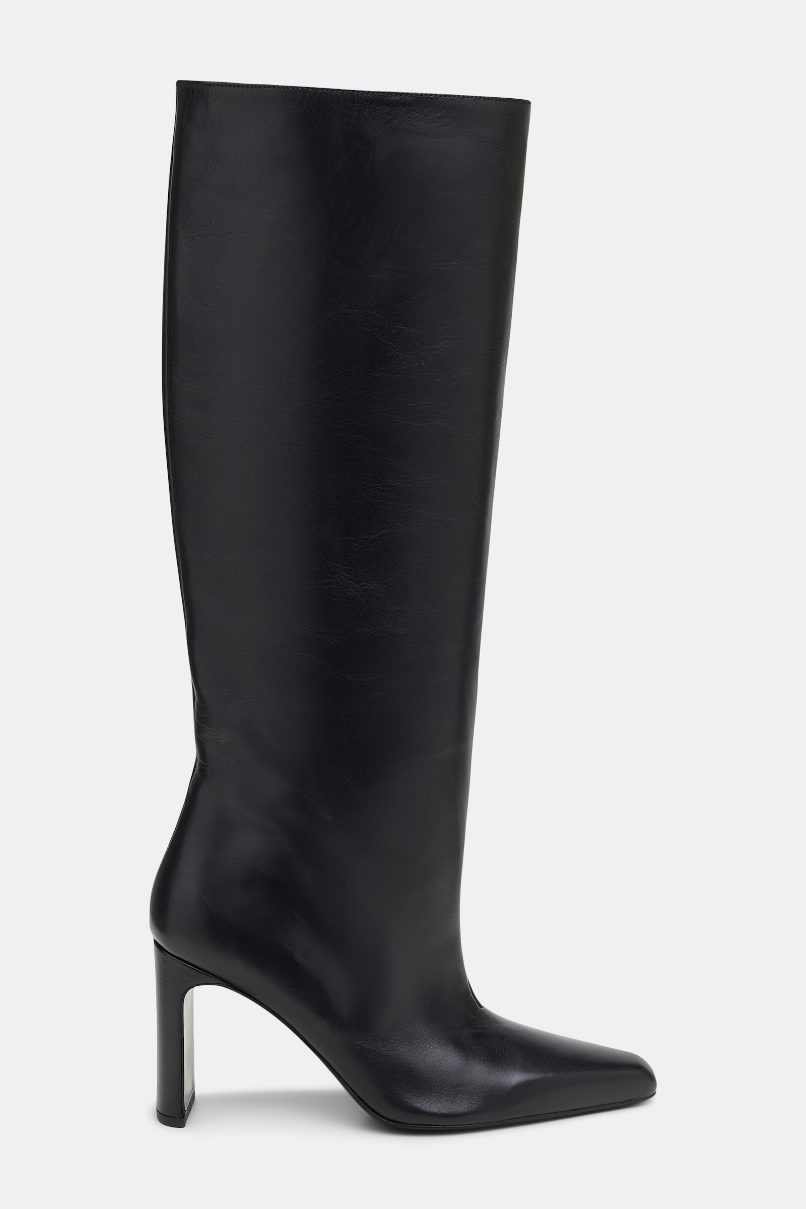 Dorothee Schumacher Hohe Kalbsleder Boots mit weitem Schaft deep black