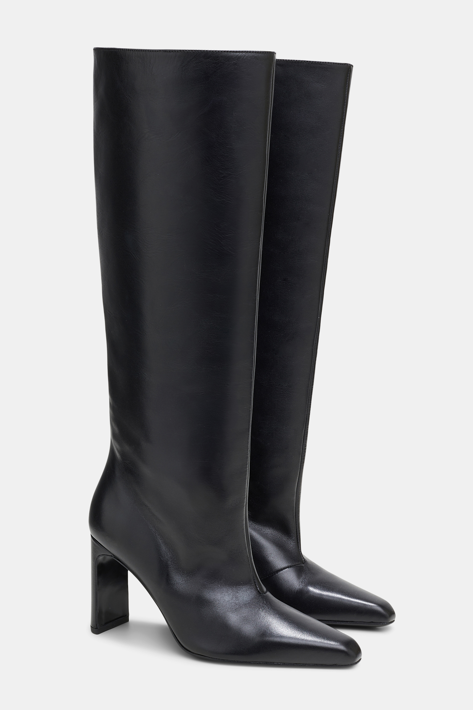 Dorothee Schumacher Hohe Kalbsleder Boots mit weitem Schaft deep black