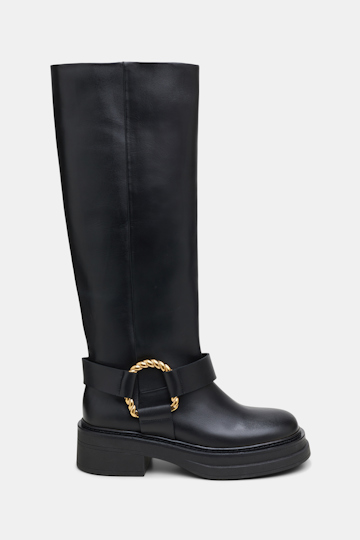 Dorothee Schumacher Hohe Boots mit twisted D-Ring Detail deep black