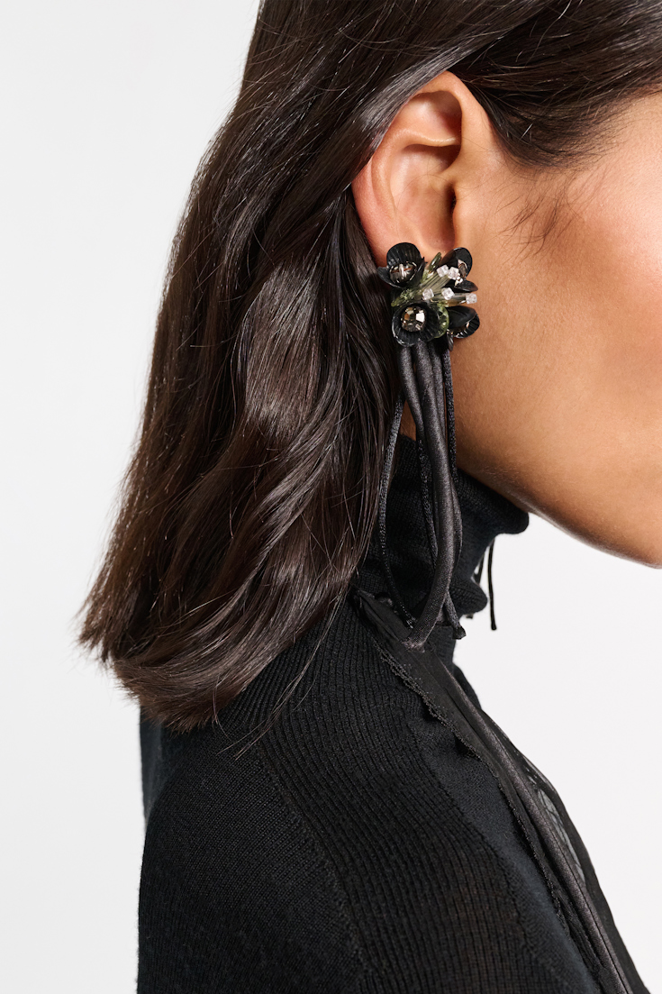 Dorothee Schumacher Hand embellished earrings black