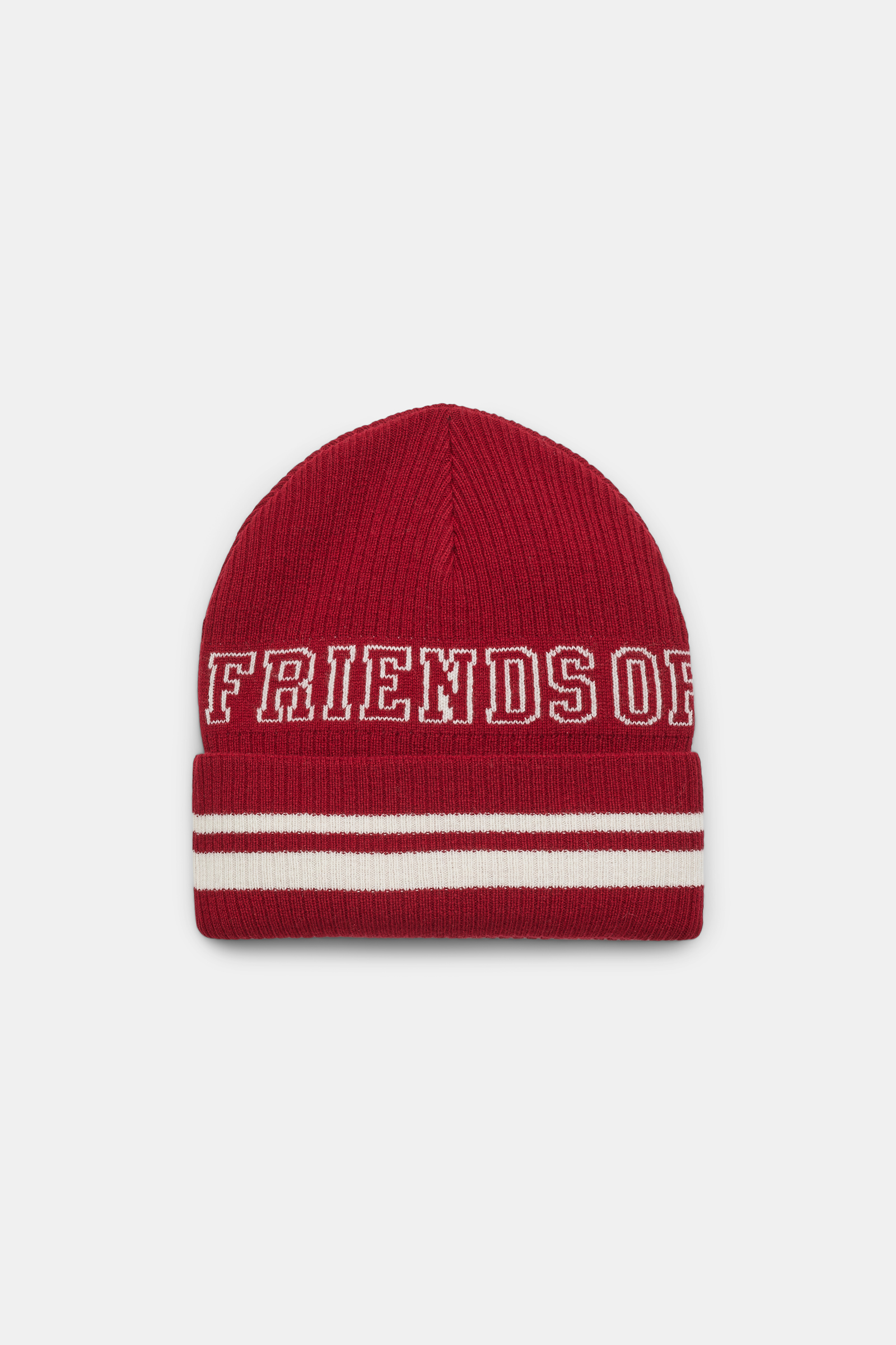 Dorothee Schumacher Merino-Beanie mit FRIENDS OF DOROTHEE Wording bordeaux off white mix