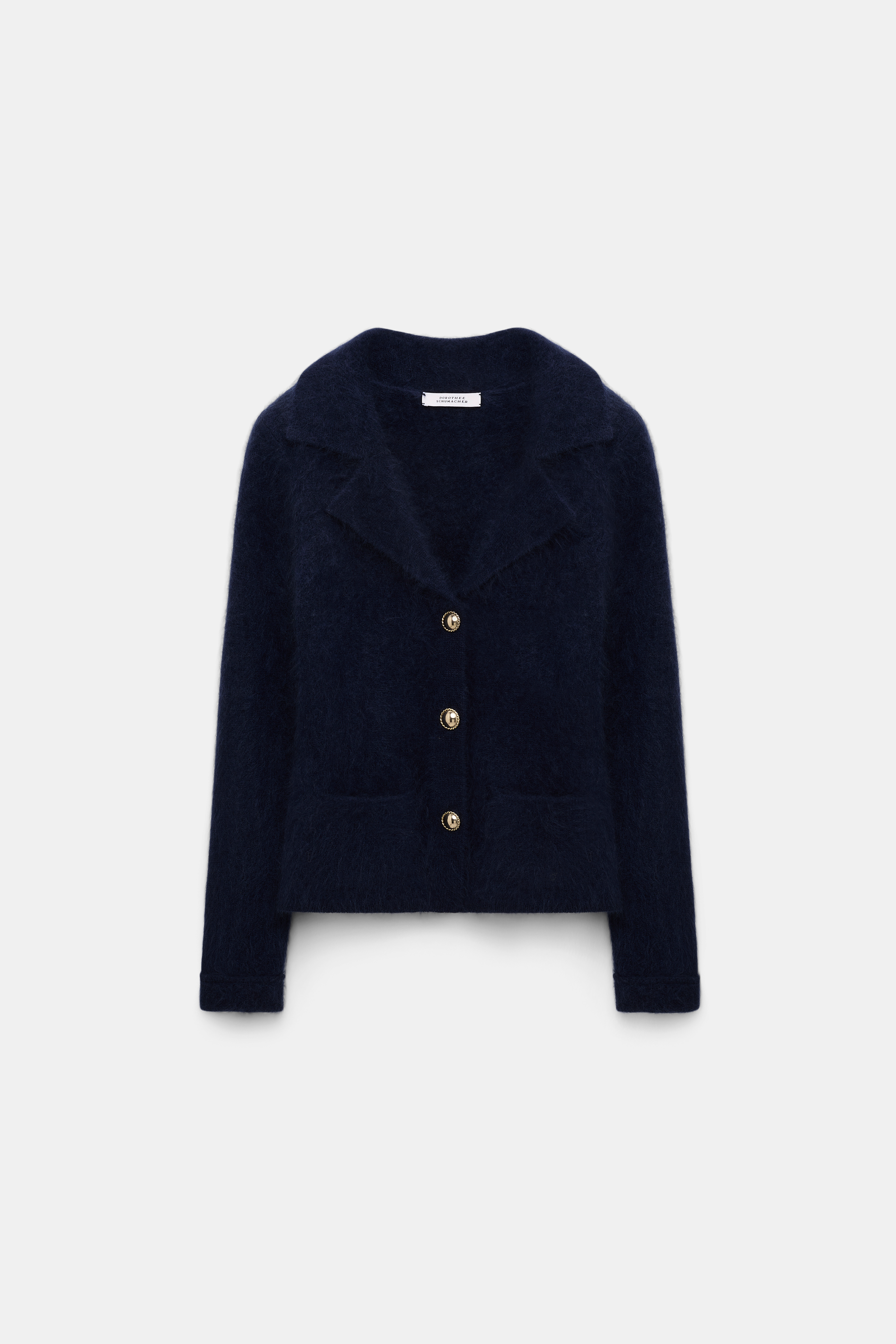 Navy fluffy cardigan hotsell