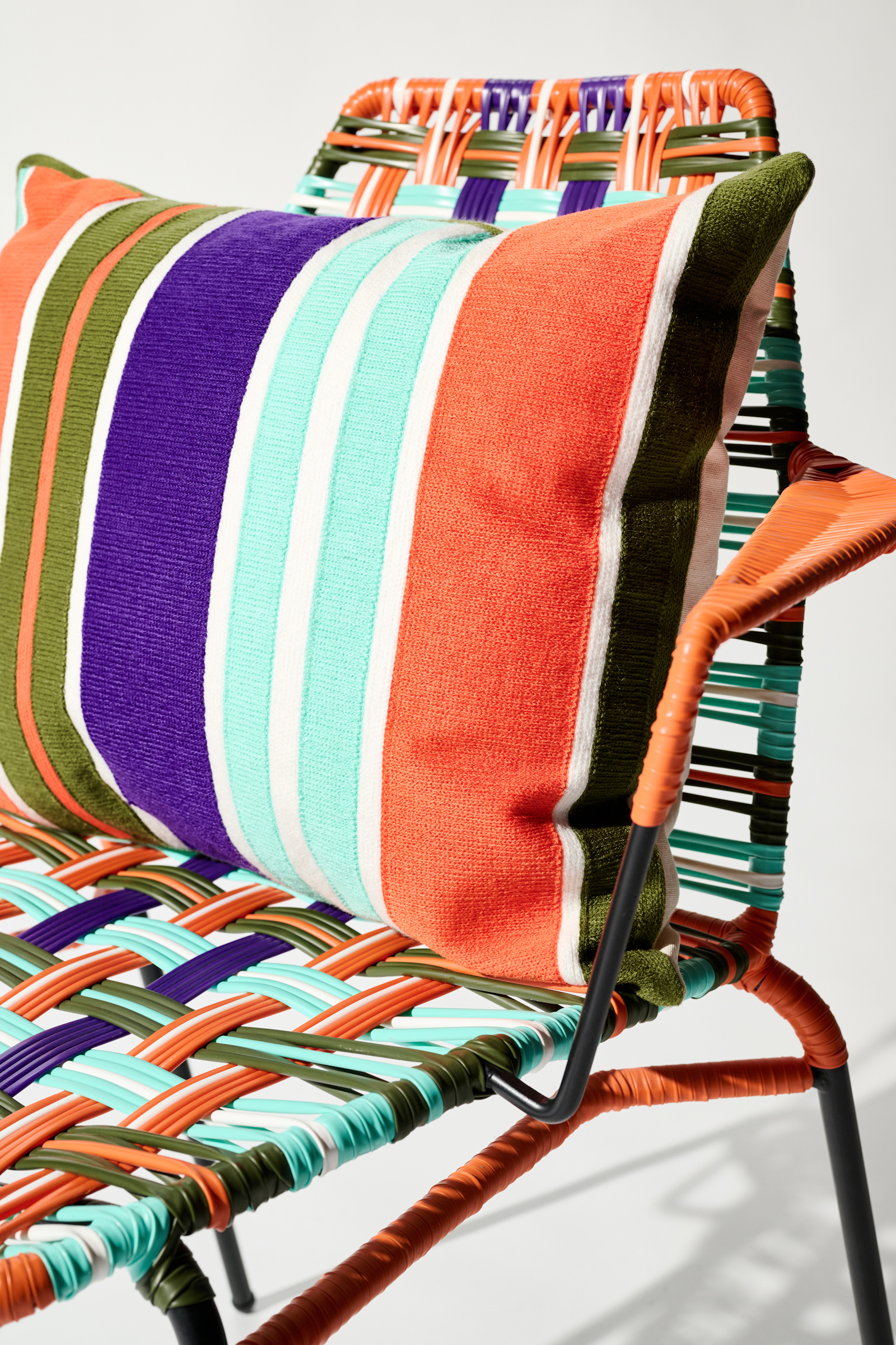 Dorothee Schumacher Striped cushion orange purple stripe mix