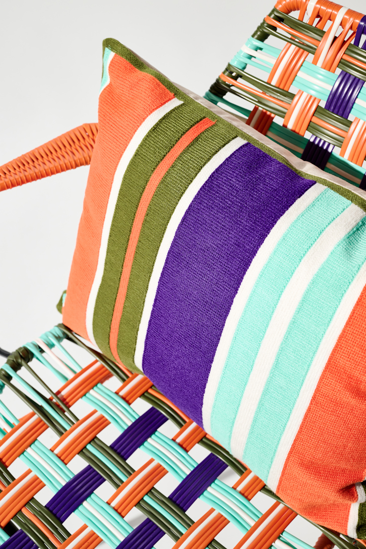 Dorothee Schumacher Striped cushion orange purple stripe mix