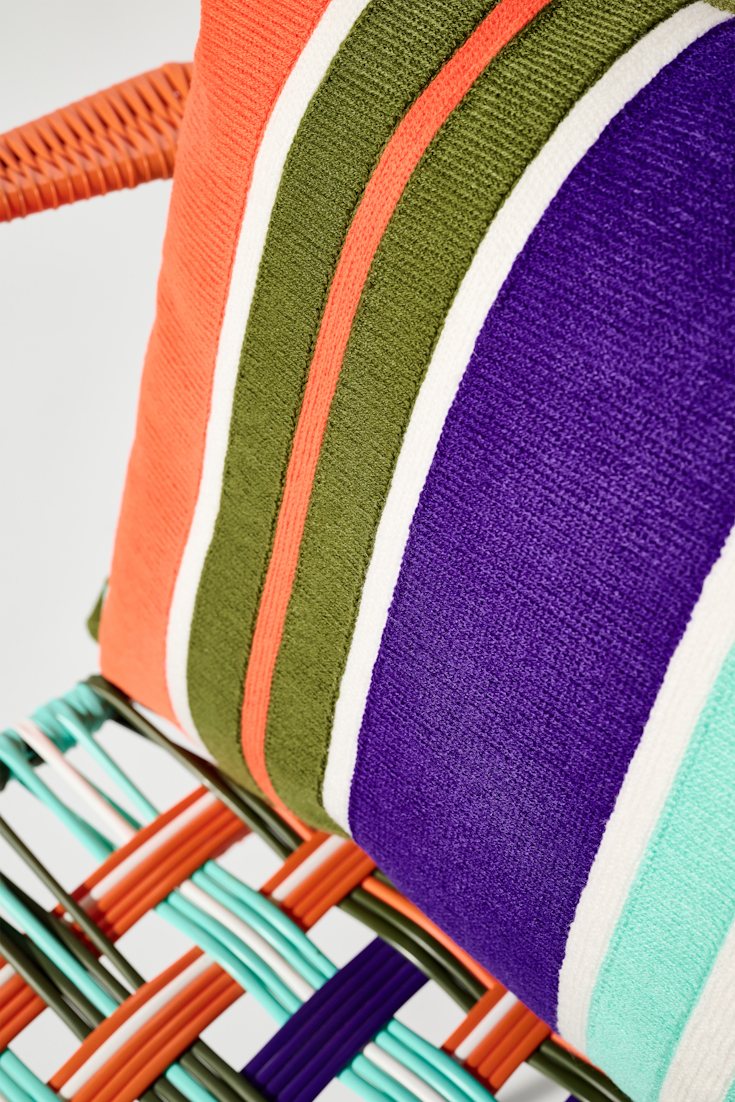 Dorothee Schumacher Striped cushion orange purple stripe mix