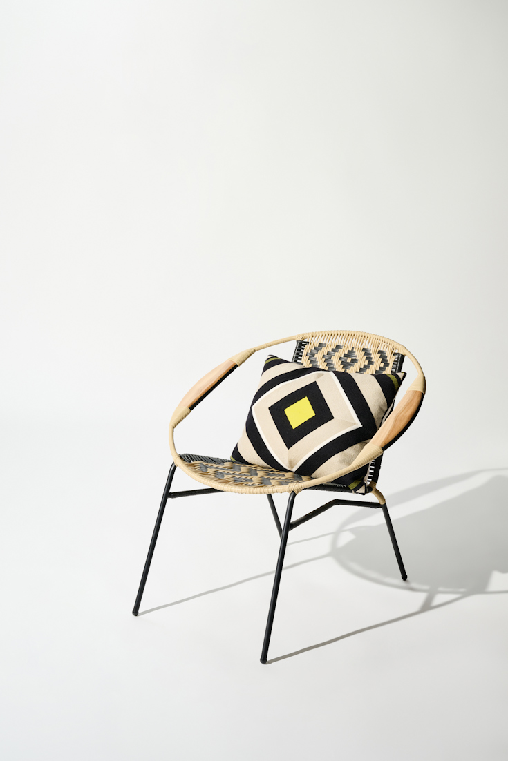 Dorothee Schumacher Cushion with graphic pattern black and white diamond