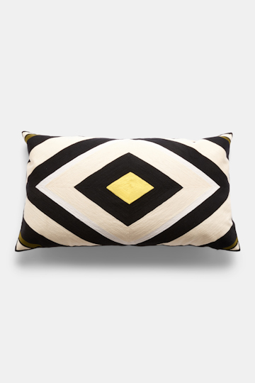 Dorothee Schumacher Large cushion with diamond pattern black and white diamond