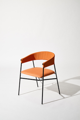 Dorothee Schumacher Handwoven chair for indoors rojo vino orange mix