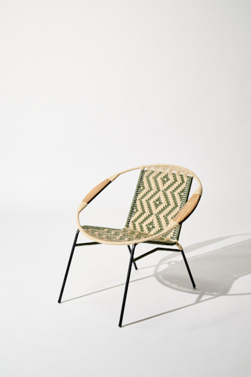 Dorothee Schumacher Handwoven chair verde militar beige mix