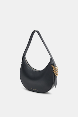 Dorothee Schumacher Half Moon Bag in soft calf leather with D-ring hardware black