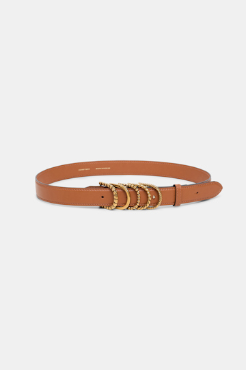Dorothee Schumacher Soft calf leather belt with D-ring hardware tan
