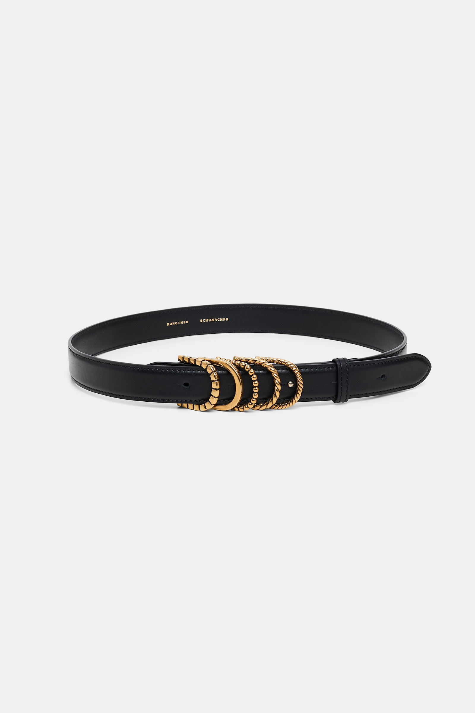 Dorothee Schumacher Soft calf leather belt with D-ring hardware black