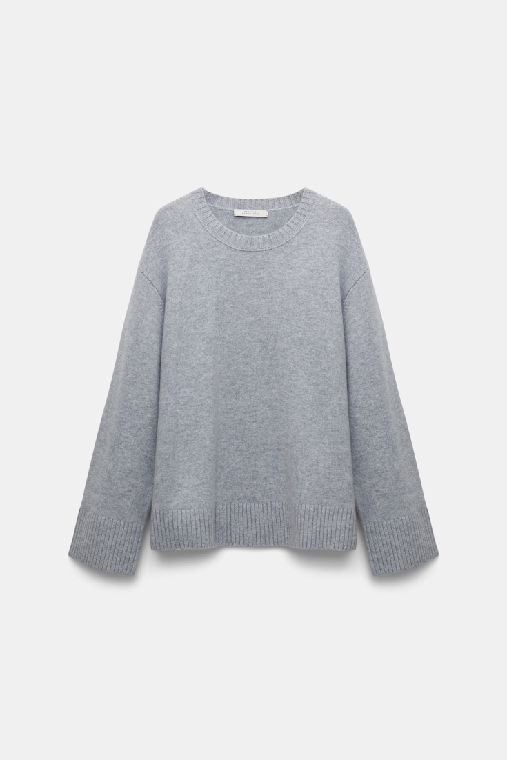 Dorothee Schumacher Soft cashmere-blend round neck pullover marble grey