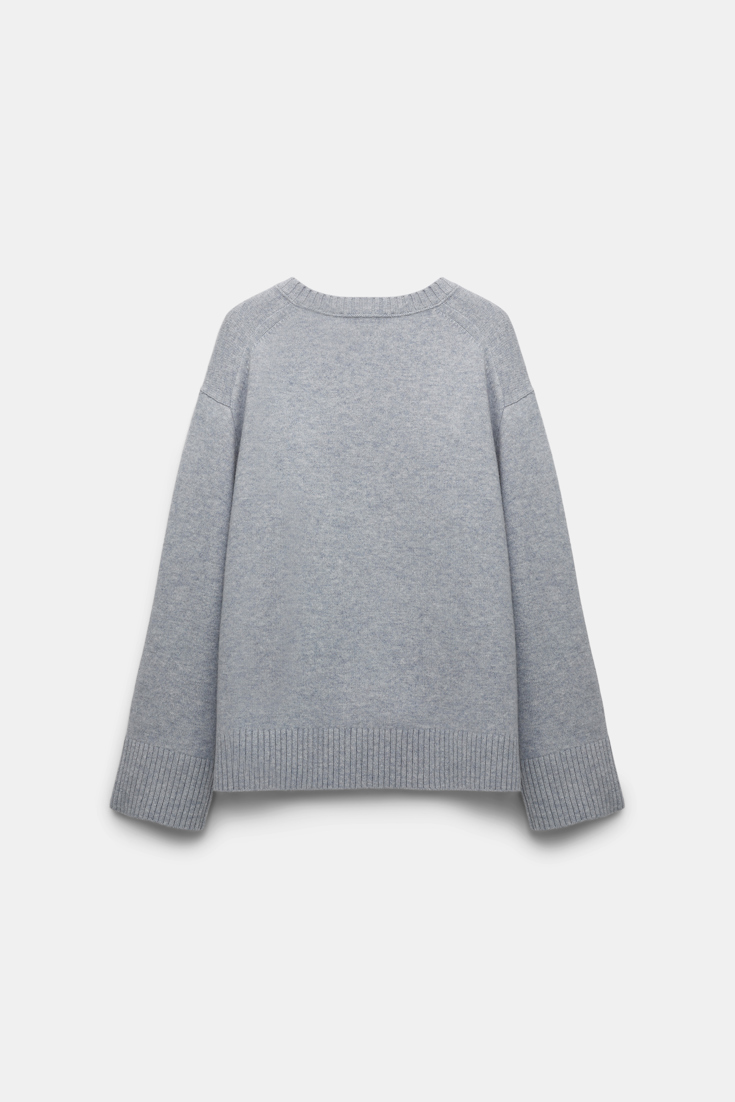 Dorothee Schumacher Soft cashmere-blend round neck pullover marble grey