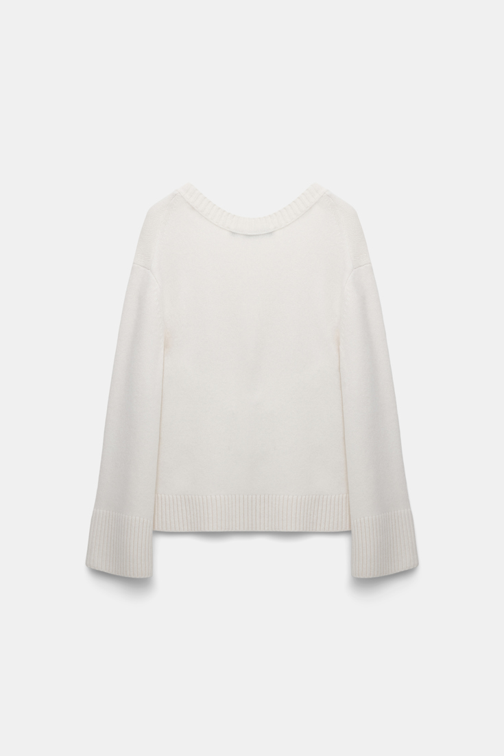 Dorothee Schumacher Soft cashmere-blend round neck cardigan lily white