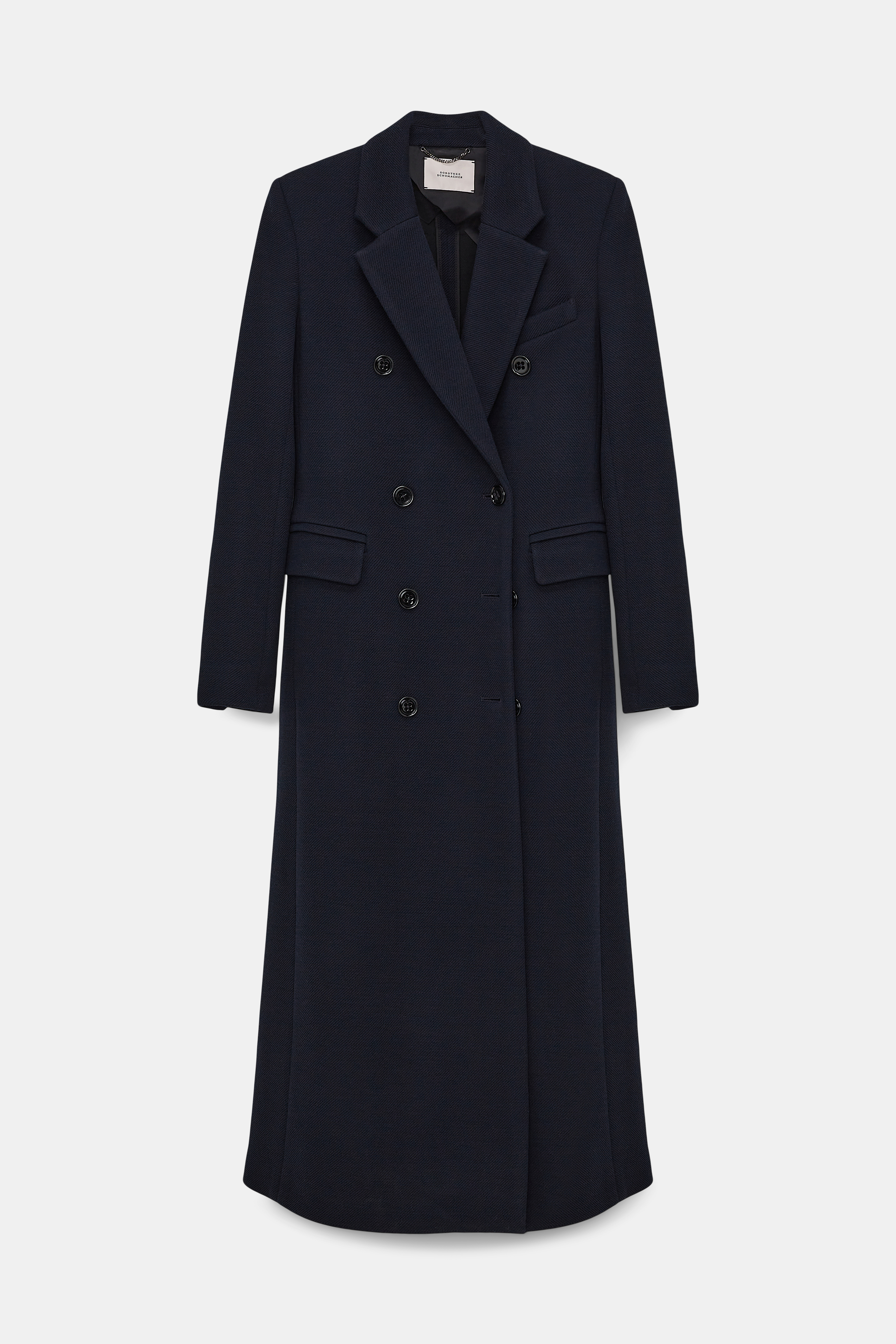Shop Dorothee Schumacher Double-breasted Coat In Stretch Wool In Blue