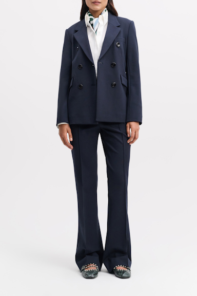 Dorothee Schumacher Flared pants in Punto Milano dark navy