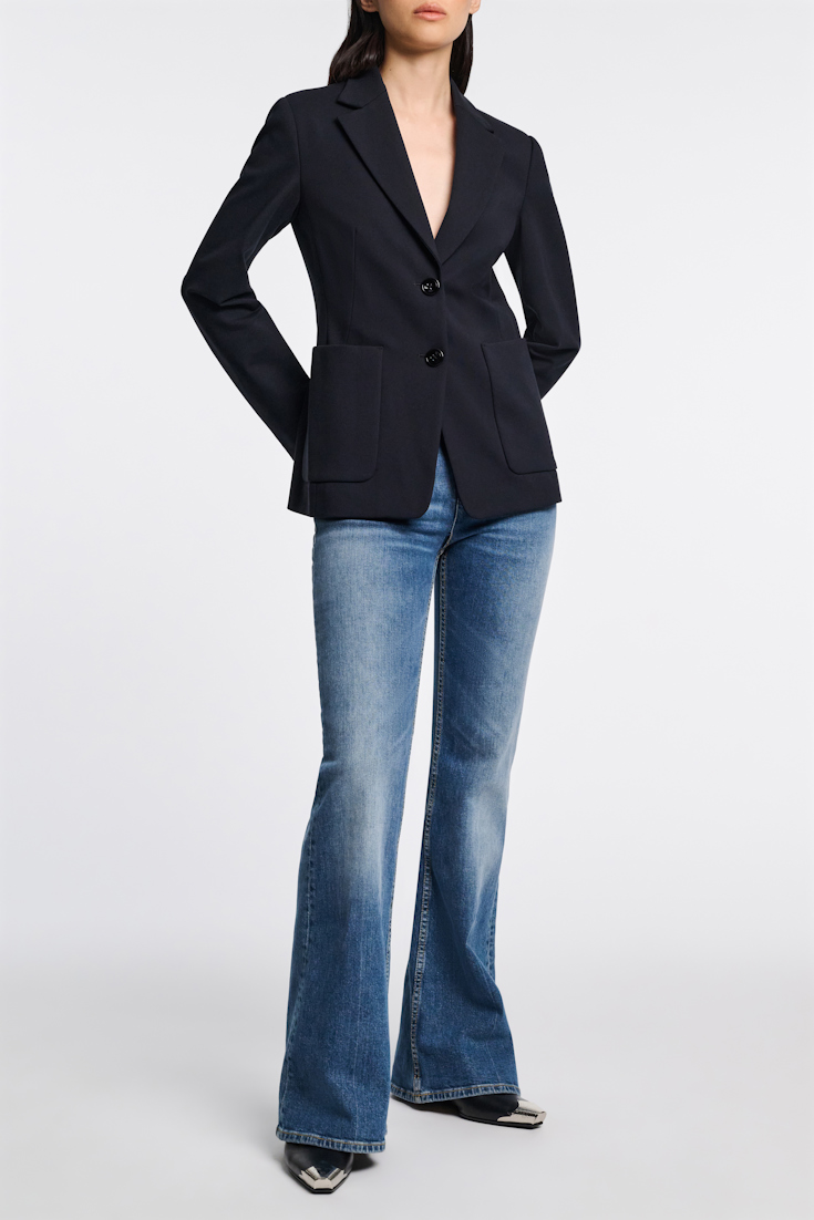 Dorothee Schumacher Blazer aus Punto Milano mit aufgesetzten Taschen dark navy