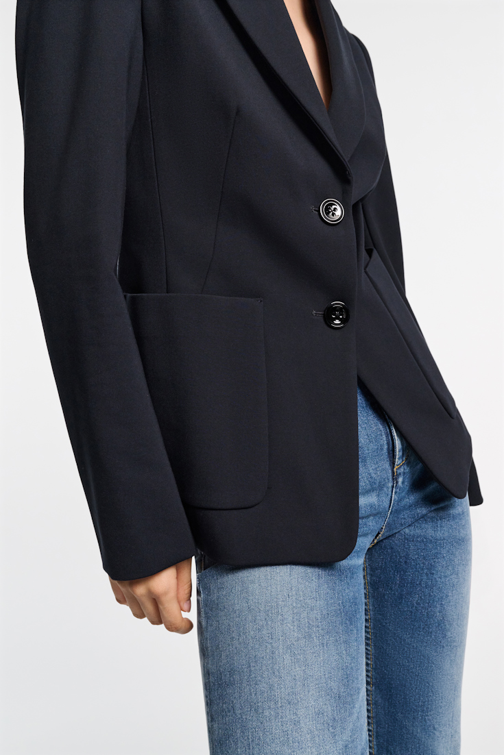 Dorothee Schumacher Blazer aus Punto Milano mit aufgesetzten Taschen dark navy